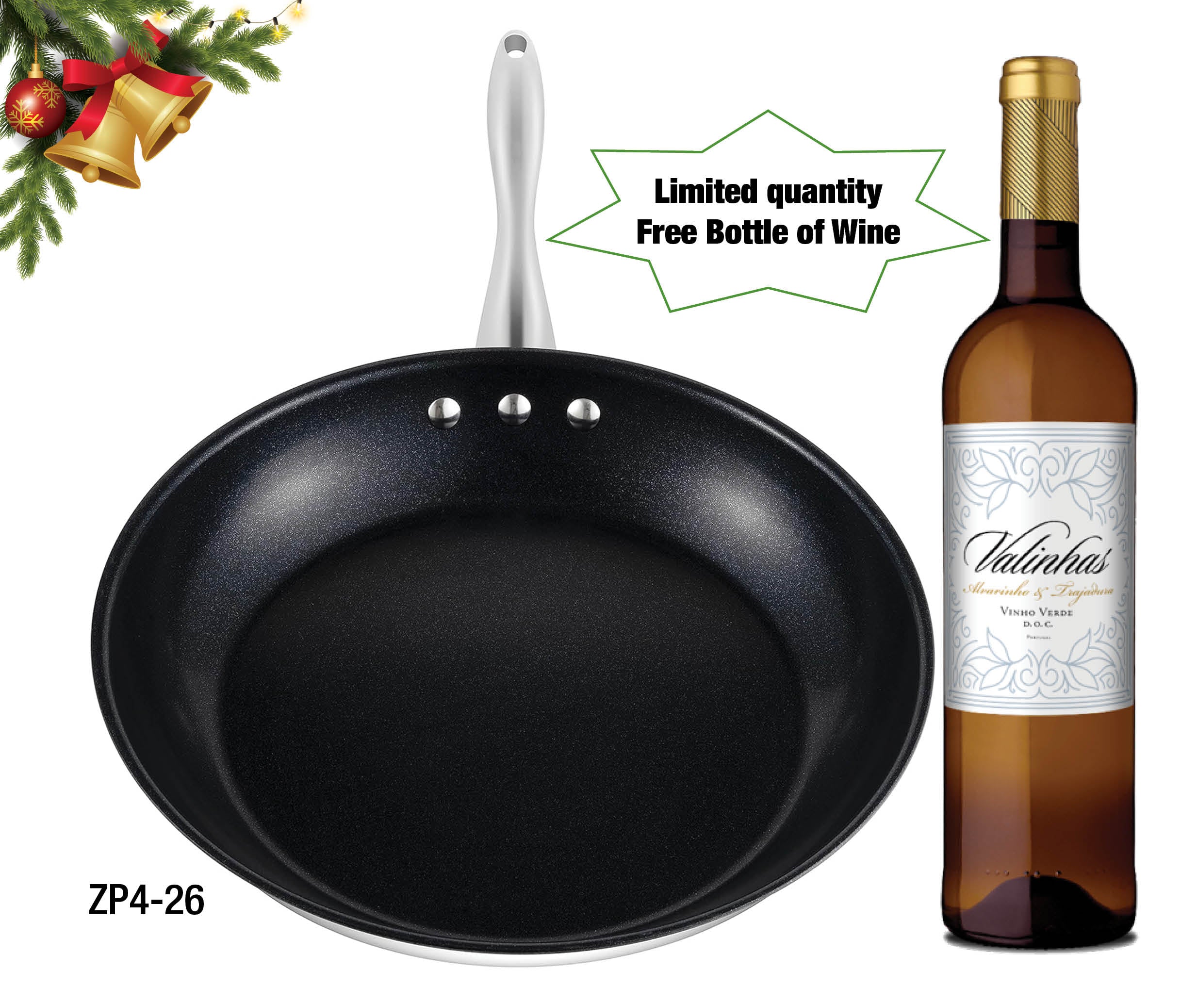 Ozeri Professional Series Stainless Steel Earth Pan, 100% PTFE-Free Restaurant Edition, Made in Portugal
