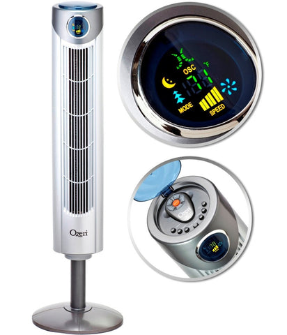 Ozeri Ultra 42 inch(107 cm) Wind Fan - Adjustable Oscillating Tower Fan with Noise Reduction Technology   (with HK/Macau 220V plug)