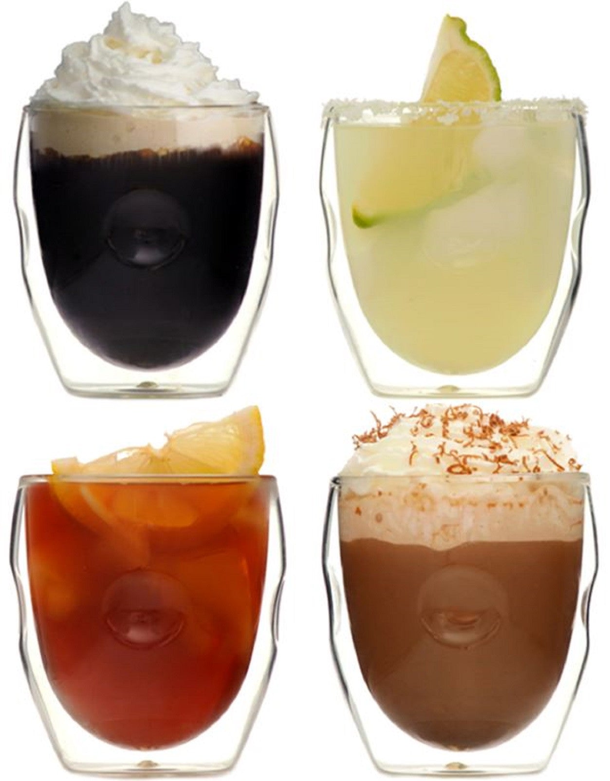 Serafino Double Wall 12 oz Beverage & Coffee Glasses - Set of 4