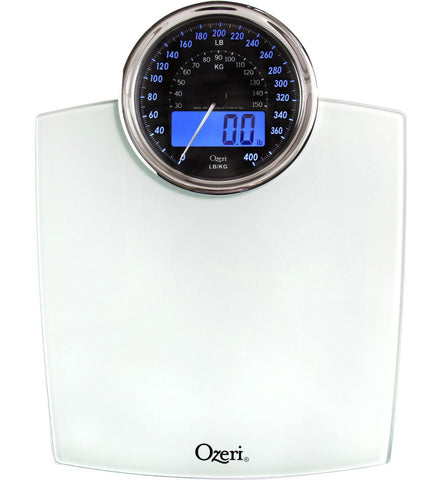 Ozeri Rev Digital Bathroom Scale with Electro-Mechanical Weight Dial, White  奧澤瑞 Rev 電子浴室磅連機電錶盤