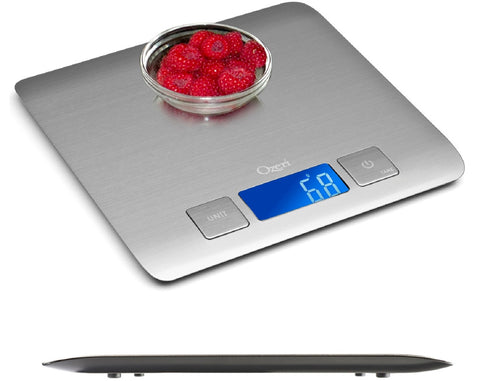 Zenith Digital Kitchen Scale by Ozeri, in Refined Stainless Steel with Fingerprint Resistant Coating