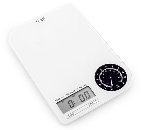 Ozeri Rev Digital Kitchen Scale with Electro-Mechanical Weight Dial, Black Dial