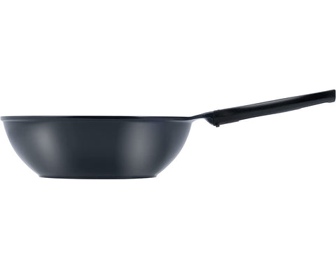 Green Earth Wok by Ozeri, with Smooth Ceramic Non-Stick Coating (100% PTFE and PFOA Free), Vulcan Black