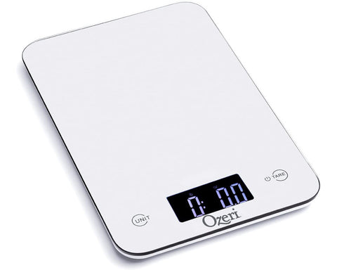 Ozeri Touch Professional Tempered Glass Digital Kitchen Scale, White