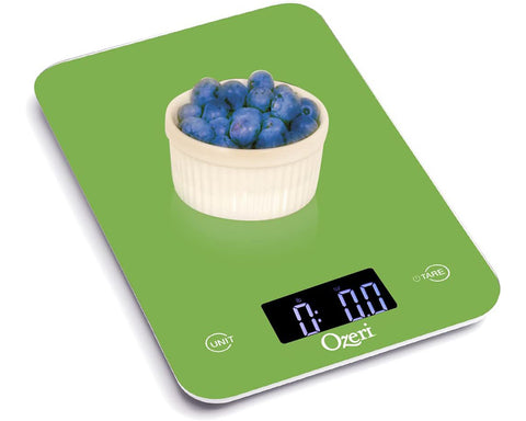 Ozeri Touch Professional Tempered Glass Digital Kitchen Scale, Lime Green